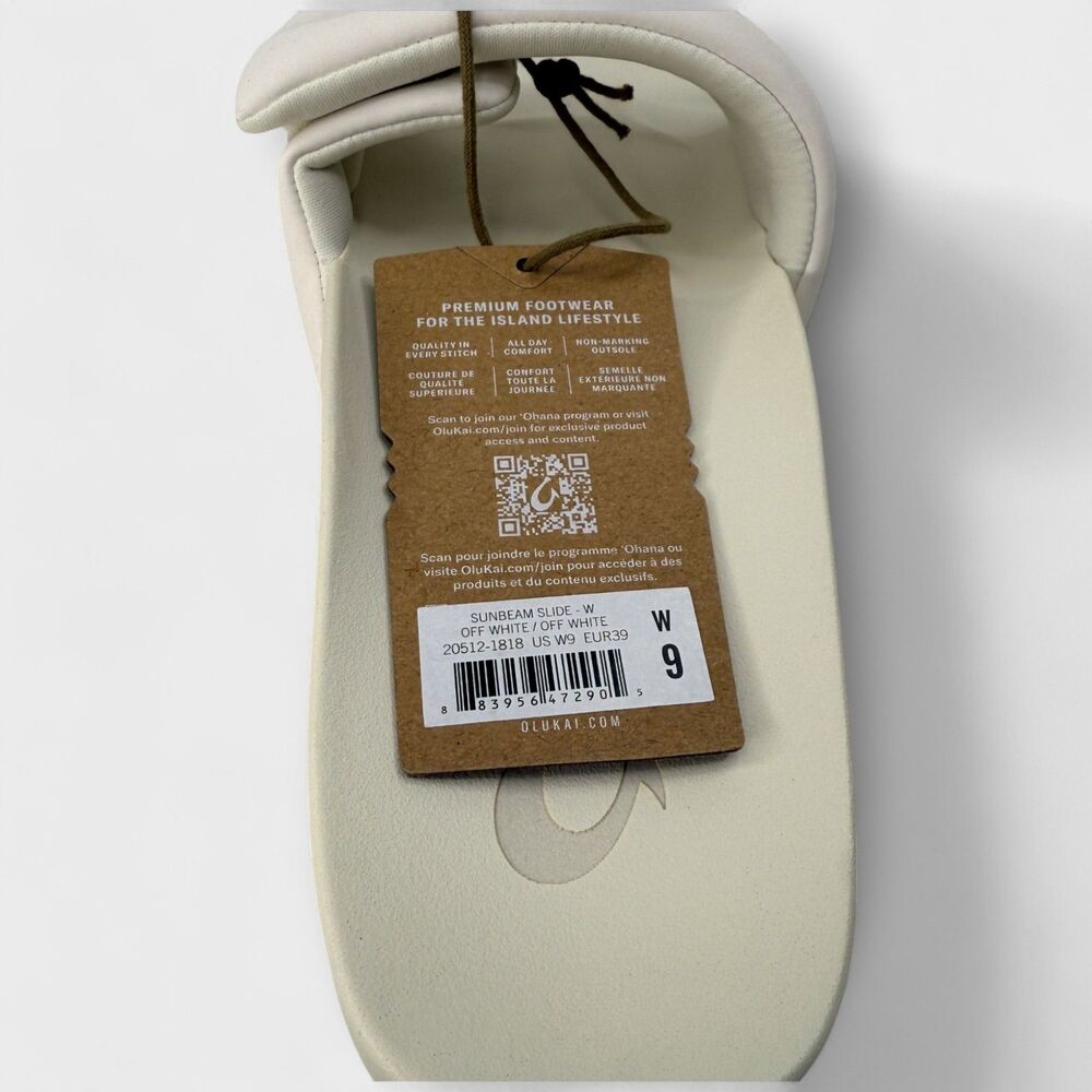 OluKai Sunbeam Puffy Slide Sandals Womens Size 9 Off White Arch Support NWOB - Picture 10 of 10